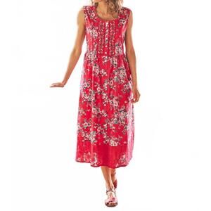 NEW APRIL CORNELL rosemary porch dress in red multi